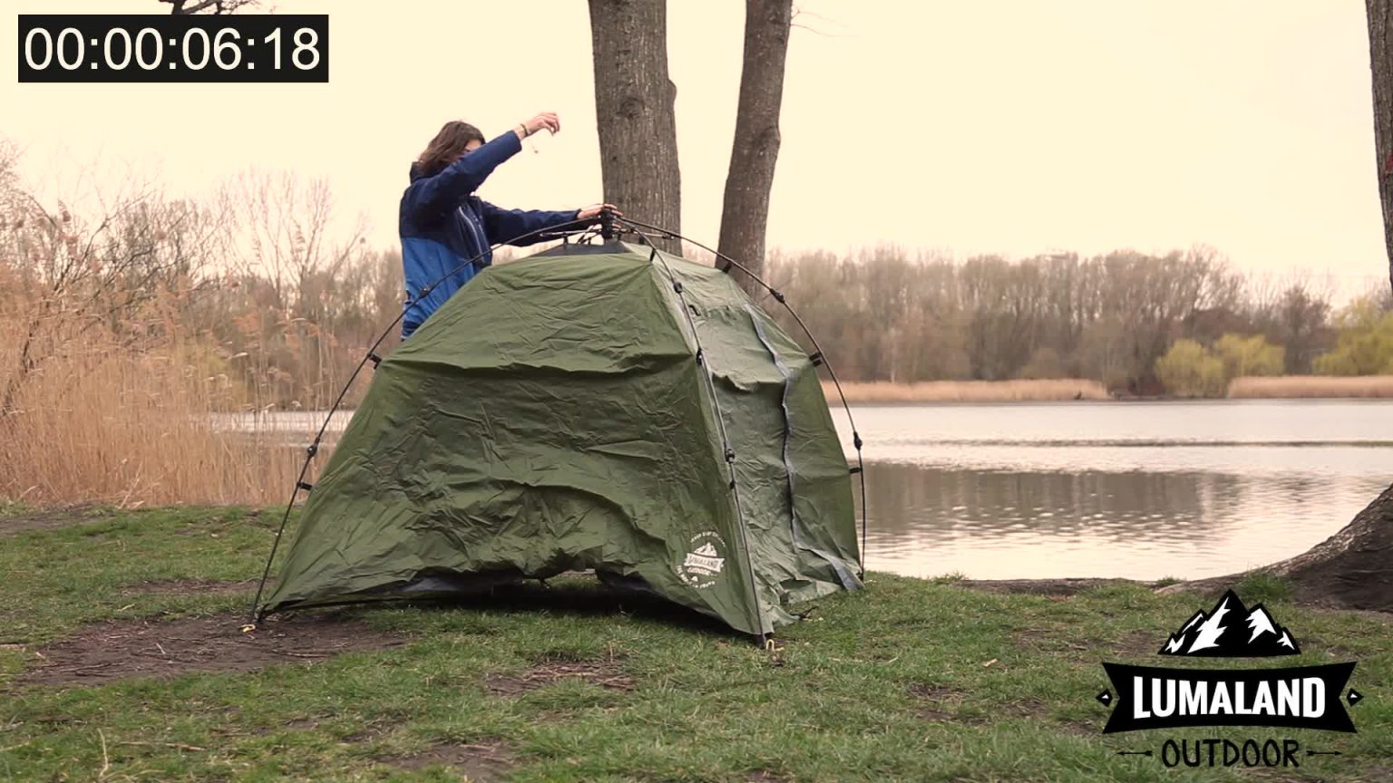 Lumaland Where Tomorrow – Tente Solo Pop-Up 1 Personne – Triangle 225x100x57 Cm – Camping, Festival, Ultralégère